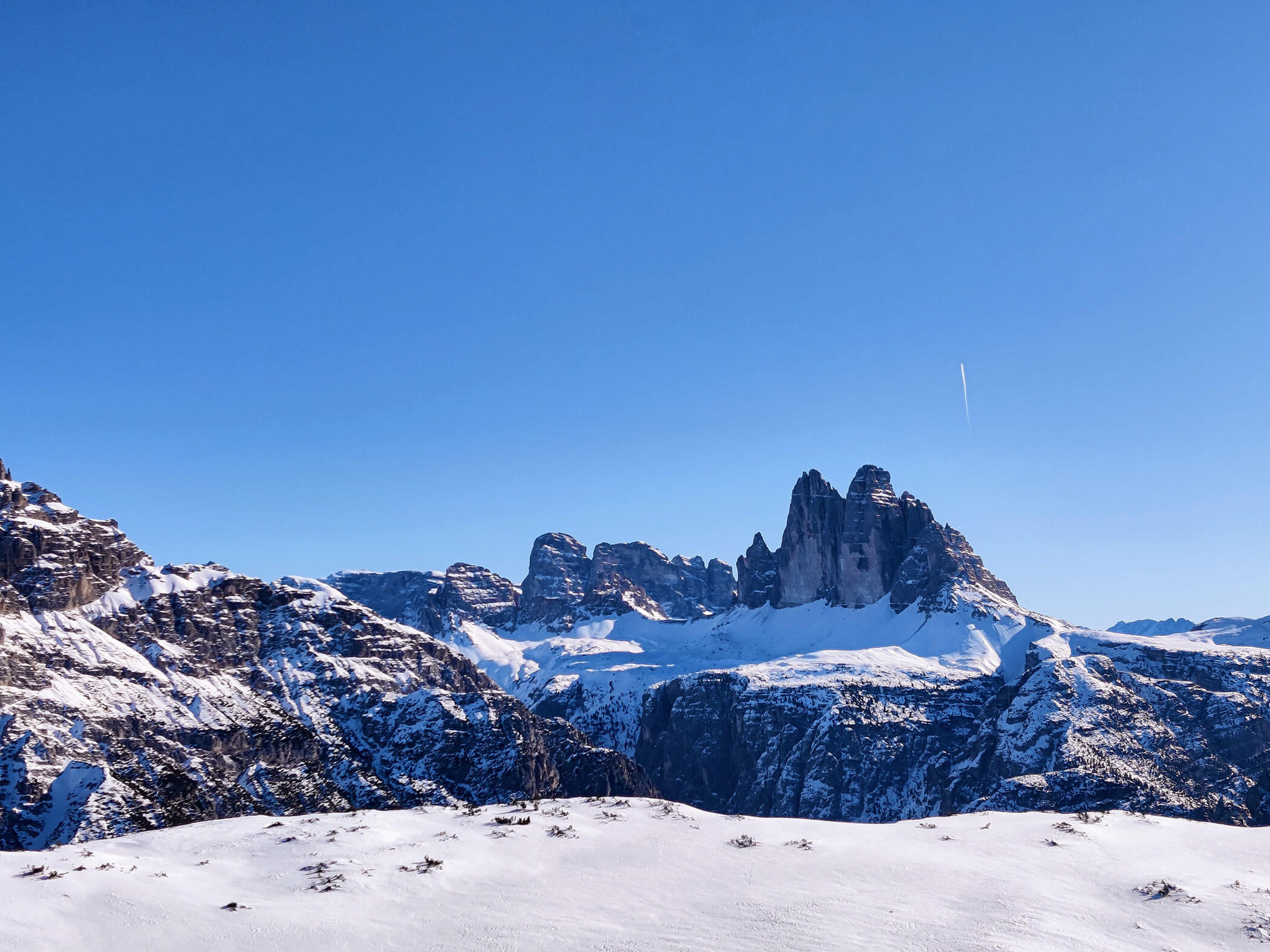 Die Drei Zinnen in Sexten im Winter - Branterhof